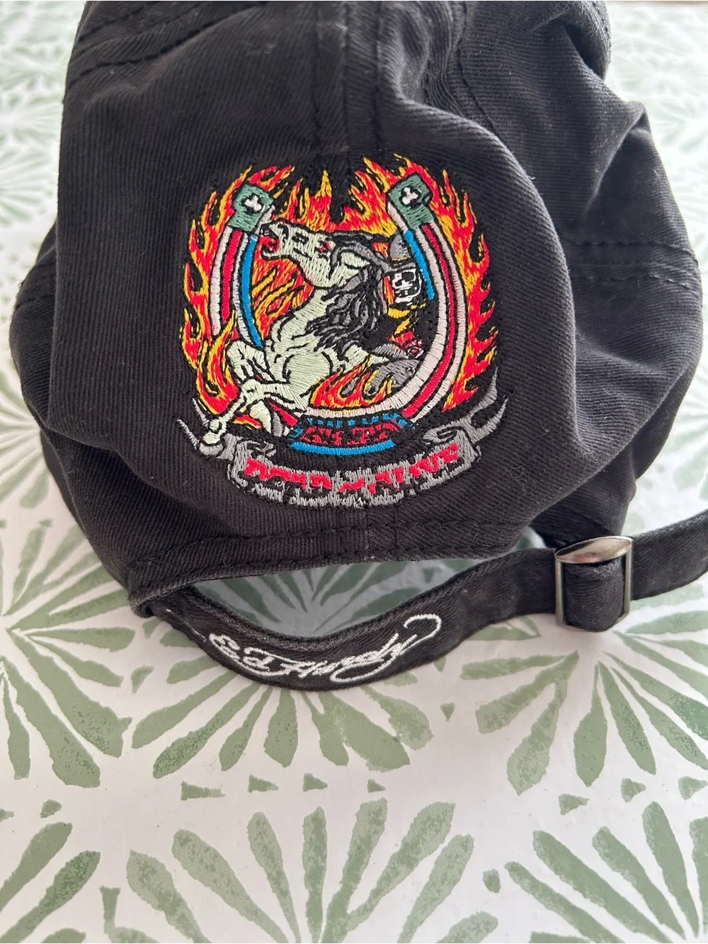 Ed Hardy Vintage Y2K Dead or Alive Baseball Cap with Flaming Horse Hat